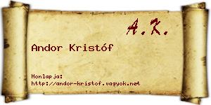 Andor Kristóf névjegykártya