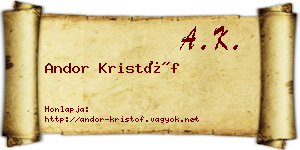 Andor Kristóf névjegykártya