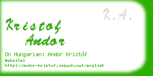 kristof andor business card