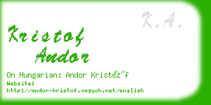 kristof andor business card